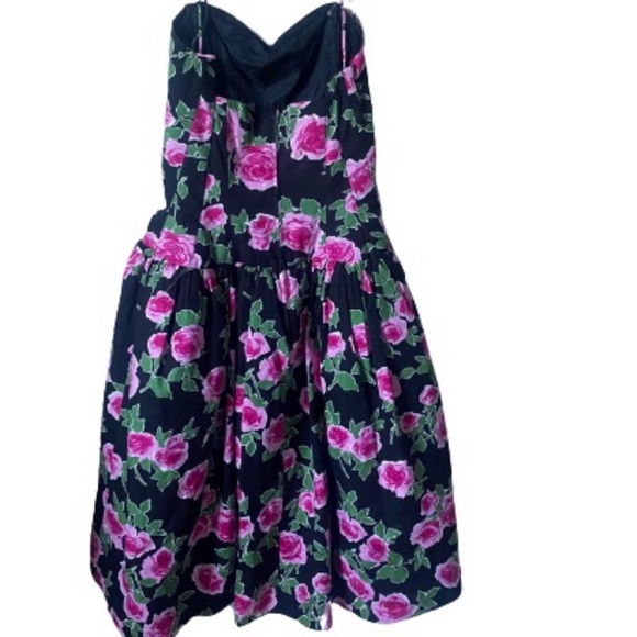 Beautiful vintage Floral pink black dress with tulle size 10 women’s - Picture 4 of 9